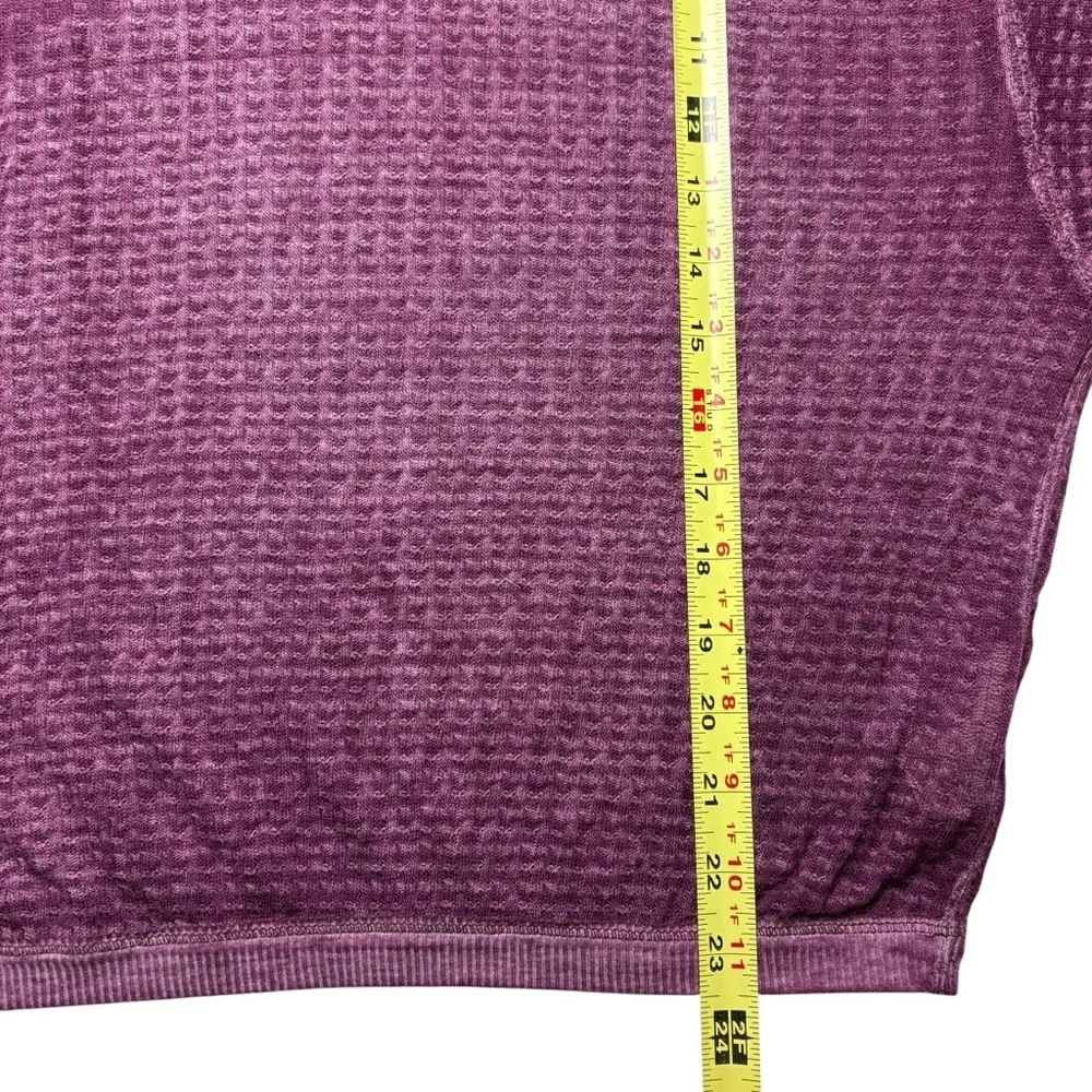 Free People We The Free South Side Thermal Top L Violet Relaxed Lightweight FLAW